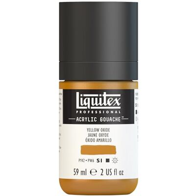 Liquitex 2059416 Professional Akrylový kvaš oxidově žlutá, láhev 59 ml, matná akrylová barva s kvašovými vlastnostmi, vysoce krycí, vodotěsná a stálobarevná Liquitex 2059416 Professional Akrylový kvaš oxidově žlutá, láhev 59 ml, matná akrylová barva s kvašovými vlastnostmi, vysoce krycí, vodotěsná a stálobarevná