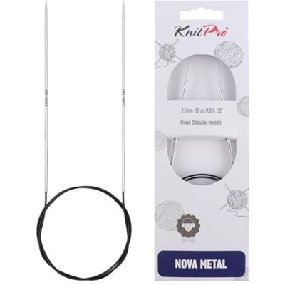 KnitPro Nova Metall (150 cm, 2,00 mm) kruhové pletací jehlice 1 jednotka, stříbrná KnitPro Nova Metall (150 cm, 2,00 mm) kruhové pletací jehlice 1 jednotka, stříbrná