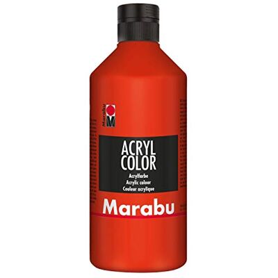 Marabu 12010075006 Akrylová barva zinnoberčervená 500 ml, krémová akrylová barva na bázi vody, rychleschnoucí, stálá na světle, voděodolná, k nanášení štětcem a houbou na plátno, papír a dřevo Marabu 12010075006 Akrylová barva zinnoberčervená 500 ml, krémová akrylová barva na bázi vody, rychleschnoucí, stálá na světle, voděodolná, k nanášení štětcem a houbou na plátno, papír a dřevo