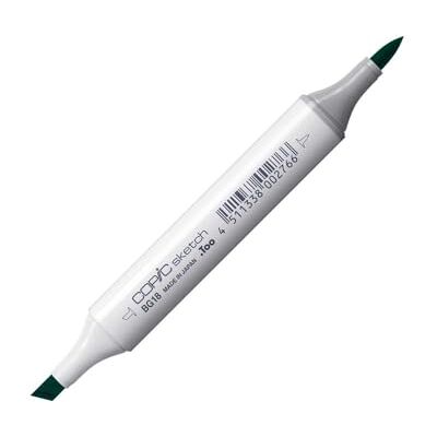 Copic Sketch Marker typ BG 18, Teal Blue, profesionální popisovač štětců, se super bush špičkou a středním hrotem Copic Sketch Marker typ BG 18, Teal Blue, profesionální popisovač štětců, se super bush špičkou a středním hrotem