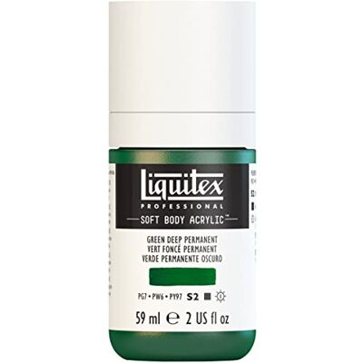 Liquitex 1959350 Professional akrylová barva Soft Body – umělecká barva v krémově krycí konzistenci, vysoká pigmentace, stálobarevná & odolná proti stárnutí, 59ml láhev – tmavě zelená, permanentní Liquitex 1959350 Professional akrylová barva Soft Body – umělecká barva v krémově krycí konzistenci, vysoká pigmentace, stálobarevná & odolná proti stárnutí, 59ml láhev – tmavě zelená, permanentní