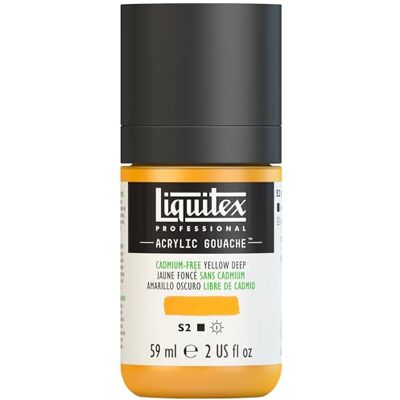 Liquitex Profesionální akrylový kvaš 2059891 – bez kadmia žlutá tmavá, láhev 59 ml, matná – akrylová barva s kvašovými vlastnostmi, vysoce krycí, vodotěsná a stálobarevná Liquitex Profesionální akrylový kvaš 2059891 – bez kadmia žlutá tmavá, láhev 59 ml, matná – akrylová barva s kvašovými vlastnostmi, vysoce krycí, vodotěsná a stálobarevná