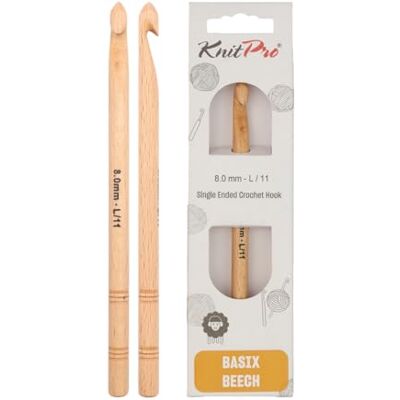 KnitPro Jednoduchá háčkovací jehlice Basix Beech 8 mm KnitPro Jednoduchá háčkovací jehlice Basix Beech 8 mm
