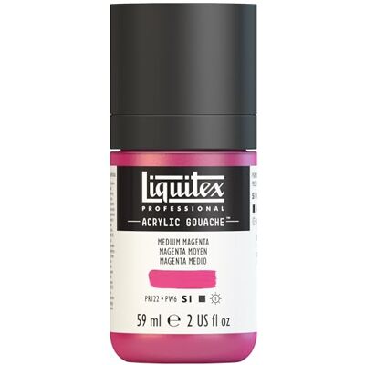 Liquitex 2059500 Professional Akrylový kvaš – středně magentová, láhev 59 ml, matná – akrylová barva s kvašovými vlastnostmi, vysoce krycí, vodotěsná a stálá na světle Liquitex 2059500 Professional Akrylový kvaš – středně magentová, láhev 59 ml, matná – akrylová barva s kvašovými vlastnostmi, vysoce krycí, vodotěsná a stálá na světle