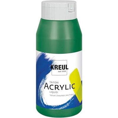 KREUL 17014 Triton Acrylic Liquid listová zelená 750 ml, vysoce kvalitní umělecká akrylová barva ve studiové kvalitě s lehce tekoucím charakterem, sytě matná rychleschnoucí KREUL 17014 Triton Acrylic Liquid listová zelená 750 ml, vysoce kvalitní umělecká akrylová barva ve studiové kvalitě s lehce tekoucím charakterem, sytě matná rychleschnoucí