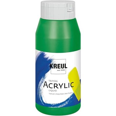 KREUL 17006 Triton Acrylic Liquid permanentní zelená 750 ml, vysoce kvalitní umělecká akrylová barva ve studiové kvalitě s lehce tekoucím charakterem, rychleschnoucí, zelená KREUL 17006 Triton Acrylic Liquid permanentní zelená 750 ml, vysoce kvalitní umělecká akrylová barva ve studiové kvalitě s lehce tekoucím charakterem, rychleschnoucí, zelená