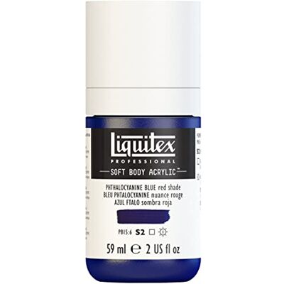 Liquitex 1959314 profesionální akrylová barva Soft Body – umělecká barva v krémové krycí konzistenci, vysoká pigmentace, stálobarevná a odolná proti stárnutí, 59 ml láhev – ftalová modrá (červený odstín) Liquitex 1959314 profesionální akrylová barva Soft Body – umělecká barva v krémové krycí konzistenci, vysoká pigmentace, stálobarevná a odolná proti stárnutí, 59 ml láhev – ftalová modrá (červený odstín)