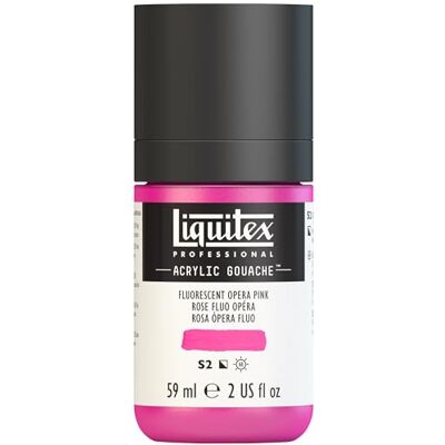 Liquitex Profesionální akrylový kvaš 2059987 růžová fluo, 59ml láhev, matná akrylová barva s kvašovými vlastnostmi, vysoce krycí, voděodolná a stálobarevná Liquitex Profesionální akrylový kvaš 2059987 růžová fluo, 59ml láhev, matná akrylová barva s kvašovými vlastnostmi, vysoce krycí, voděodolná a stálobarevná