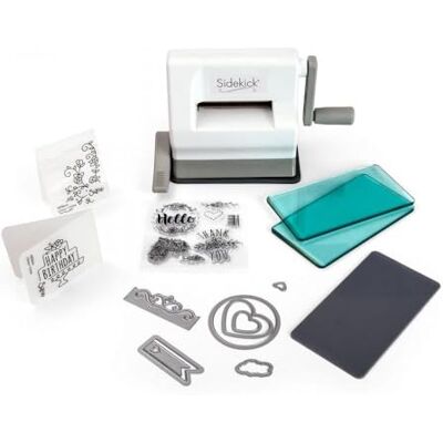 Sizzix Sidekick Starter Kit 661770, přenosný ruční lisovací a razicí stroj pro umění a řemeslo, scrapbooking a výroba karet, otvor 6,35 cm, bílý Sizzix Sidekick Starter Kit 661770, přenosný ruční lisovací a razicí stroj pro umění a řemeslo, scrapbooking a výroba karet, otvor 6,35 cm, bílý