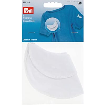 Prym Dress Shields, Cotton, White, 3. 7 x 11 x 0. 16 cm Prym Dress Shields, Cotton, White, 3. 7 x 11 x 0. 16 cm