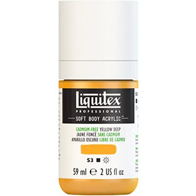 Liquitex 1959891 profesionální akrylová barva Soft Body – umělecká barva v krémové krycí konzistenci, vysoká pigmentace, stálobarevná a odolná proti stárnutí, 59 ml láhev – bez kadmia, žlutá tmavá Liquitex 1959891 profesionální akrylová barva Soft Body – umělecká barva v krémové krycí konzistenci, vysoká pigmentace, stálobarevná a odolná proti stárnutí, 59 ml láhev – bez kadmia, žlutá tmavá