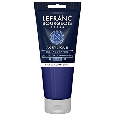 Lefranc Bourgeois 300362 Fine akrylová barva kobaltově modrá barva, 200 ml tuba, krémová akrylová barva na vodní bázi, rychleschnoucí, stálá na světle, voděodolná Lefranc Bourgeois 300362 Fine akrylová barva kobaltově modrá barva, 200 ml tuba, krémová akrylová barva na vodní bázi, rychleschnoucí, stálá na světle, voděodolná