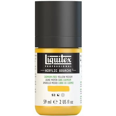 Liquitex Profesionální akrylový kvaš 2059890 bez kadmia žlutý prostředek, 59ml láhev, matná akrylová barva s kvašovými vlastnostmi, vysoce krycí, vodotěsná a stálobarevná Liquitex Profesionální akrylový kvaš 2059890 bez kadmia žlutý prostředek, 59ml láhev, matná akrylová barva s kvašovými vlastnostmi, vysoce krycí, vodotěsná a stálobarevná
