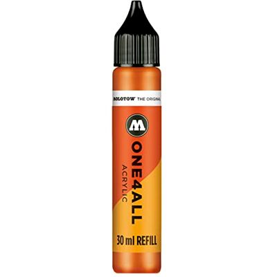 Molotow ONE4ALL Refill Acryl, barva 085 dare orange 30 ml, doplňovací inkoust pro permanentní popisovač Molotow ONE4ALL Refill Acryl, barva 085 dare orange 30 ml, doplňovací inkoust pro permanentní popisovač