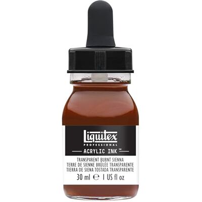 Liquitex 4260129 tekuté profesionální akrylové barvy inkoust, tuš, 30 ml, vysoce pigmentovaná airbrush barva, vypálená siena transparentní Liquitex 4260129 tekuté profesionální akrylové barvy inkoust, tuš, 30 ml, vysoce pigmentovaná airbrush barva, vypálená siena transparentní