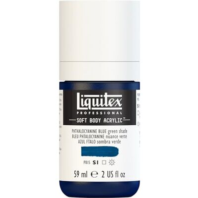 Liquitex 1959316 Professional akrylová barva Soft Body Umělecká barva v krémové krycí konzistenci, vysoká pigmentace, stálá na světle a odolná proti stárnutí, láhev 59 ml Phthalo modrá (zelený Liquitex 1959316 Professional akrylová barva Soft Body Umělecká barva v krémové krycí konzistenci, vysoká pigmentace, stálá na světle a odolná proti stárnutí, láhev 59 ml Phthalo modrá (zelený