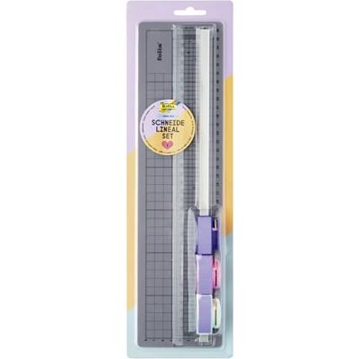 Folia 23003 Sada pravítka na řezání, 35 cm pravítko s řezným vedením a řeznou podložkou, 3 vyměnitelné válečky pro hladký, vlnitý a perforovaný řez Folia 23003 Sada pravítka na řezání, 35 cm pravítko s řezným vedením a řeznou podložkou, 3 vyměnitelné válečky pro hladký, vlnitý a perforovaný řez