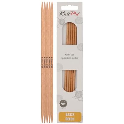 KnitPro Basix Birch pletací jehlice 5 kusů, délka 20 cm x tloušťka 4,00 mm, hnědé KnitPro Basix Birch pletací jehlice 5 kusů, délka 20 cm x tloušťka 4,00 mm, hnědé