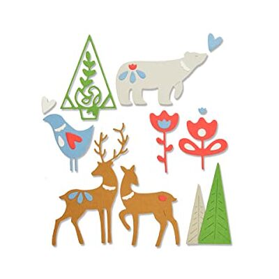 Sizzix 663413 Christmas Elements by Lisa Jones Stanzschablonen, Mehrfarben, Einheitsgröße Sizzix 663413 Christmas Elements by Lisa Jones Stanzschablonen, Mehrfarben, Einheitsgröße