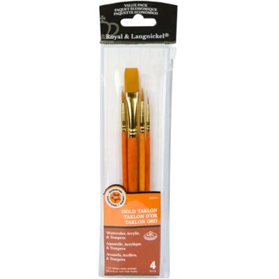 Royal & Langnickel Zlato Taklon Value Pack Brush Set pro 4/balení Royal & Langnickel Zlato Taklon Value Pack Brush Set pro 4/balení