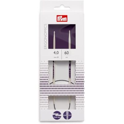 Prym Kruhová pletací jehla, ergonomický design/jehly, plast, vícebarevný, délka 4 mm, 60 cm, alabastrová bílá Prym Kruhová pletací jehla, ergonomický design/jehly, plast, vícebarevný, délka 4 mm, 60 cm, alabastrová bílá