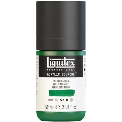 Liquitex Profesionální akryl kvaš 2059450 smaragdově zelená, 59 ml láhev, matná akrylová barva s kvašovými vlastnostmi, vysoce krycí, vodotěsná a stálá na světle Liquitex Profesionální akryl kvaš 2059450 smaragdově zelená, 59 ml láhev, matná akrylová barva s kvašovými vlastnostmi, vysoce krycí, vodotěsná a stálá na světle