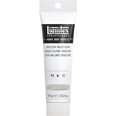 Liquitex 1045236 Professional Heavy Body akrylová barva v umělecké kvalitě s vynikající stálostí na světle v máslové konzistenci, 59 ml tuba – irizující světlé stříbro Liquitex 1045236 Professional Heavy Body akrylová barva v umělecké kvalitě s vynikající stálostí na světle v máslové konzistenci, 59 ml tuba – irizující světlé stříbro