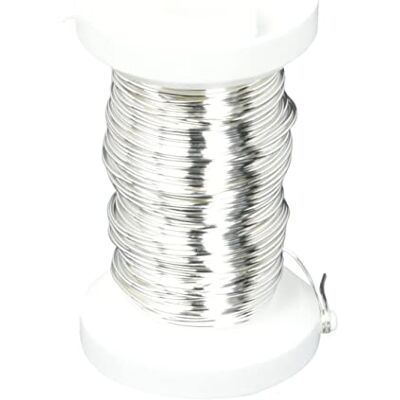 GLOREX Stříbrný drát 0,6 mm, 15 m měděné jádro postříbřené, drát, stříbrný, 9 x 8,69 x 3,2 cm, 1 kus GLOREX Stříbrný drát 0,6 mm, 15 m měděné jádro postříbřené, drát, stříbrný, 9 x 8,69 x 3,2 cm, 1 kus