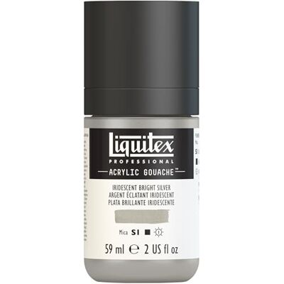 Liquitex 2059236 Professional Akrylový kvaš Irizující světlé stříbro, láhev 59 ml, matná akrylová barva s kvašovými vlastnostmi, vysoce krycí, vodotěsná a stálobarevná Liquitex 2059236 Professional Akrylový kvaš Irizující světlé stříbro, láhev 59 ml, matná akrylová barva s kvašovými vlastnostmi, vysoce krycí, vodotěsná a stálobarevná