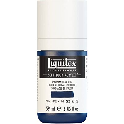 Liquitex 1959320 Professional akrylová barva Soft Body Umělecká barva v krémové krycí konzistenci, vysoká pigmentace, stálobarevná a odolná proti stárnutí, láhev 59 ml imitace pruské modře. Liquitex 1959320 Professional akrylová barva Soft Body Umělecká barva v krémové krycí konzistenci, vysoká pigmentace, stálobarevná a odolná proti stárnutí, láhev 59 ml imitace pruské modře.