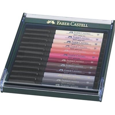 Faber-Castell Tuschestifte Pitt Artist Pen Hauttöne, 12 Stifte Faber-Castell Tuschestifte Pitt Artist Pen Hauttöne, 12 Stifte