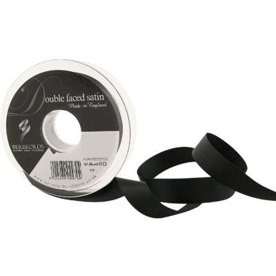 Berisfords 3501 Doppelseitiges Satinband, 20 m x 15 mm, Schwarz Berisfords 3501 Doppelseitiges Satinband, 20 m x 15 mm, Schwarz