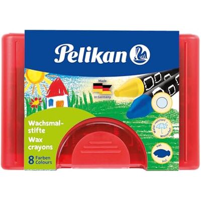 Pelikan Pastelky, kulaté, voděodolné, 8 kusů v krabičce plus škrabka, s přírodním včelím voskem Pelikan Pastelky, kulaté, voděodolné, 8 kusů v krabičce plus škrabka, s přírodním včelím voskem