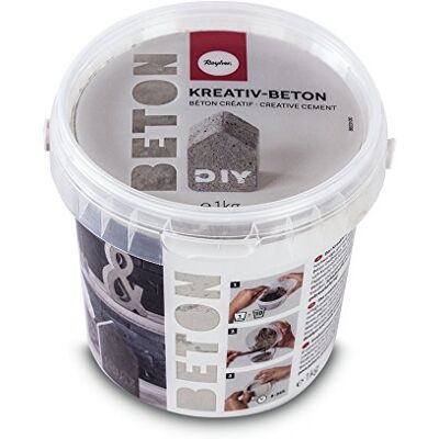 Rayher 34152000 kreativní beton, kbelík 1 kg, stříbrný, beton pro kutilství, betonový prášek na lití, bez prachu, připravený k použití, míchat vodou Rayher 34152000 kreativní beton, kbelík 1 kg, stříbrný, beton pro kutilství, betonový prášek na lití, bez prachu, připravený k použití, míchat vodou