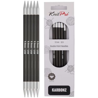 KnitPro Carbonz pletací jehlice 5 kusů, délka 15 cm x tloušťka 5,50 mm KnitPro Carbonz pletací jehlice 5 kusů, délka 15 cm x tloušťka 5,50 mm