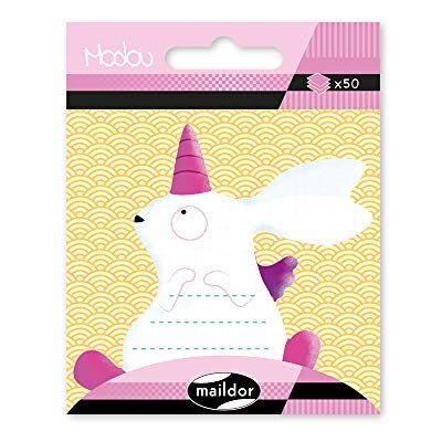Maildor Clairefontaine MI044C Modou selbstklebender Haftnotizblock (1 Beutel mit 50 Haftnotizen, ideal für Ihre Notizen, 7 x 7cm, praktisch und einfach zum Verwenden, Einhorn Kaninchen) 1 Pack Maildor Clairefontaine MI044C Modou selbstklebender Haftnotizblock (1 Beutel mit 50 Haftnotizen, ideal für Ihre Notizen, 7 x 7cm, praktisch und einfach zum Verwenden, Einhorn Kaninchen) 1 Pack