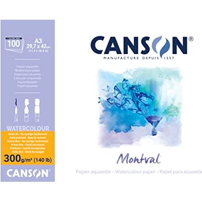 Canson Montval blok jednostranně lepený, DIN A3, 100 listů, 300 g/m² Canson Montval blok jednostranně lepený, DIN A3, 100 listů, 300 g/m²