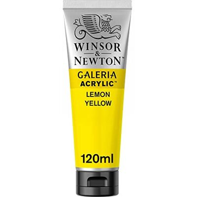 Winsor & Newton Akrylová barva Galeria 2131346, vysoká pigmentace, stálé na světle, máslová konzistence, tuba 120 ml citronová žlutá Winsor & Newton Akrylová barva Galeria 2131346, vysoká pigmentace, stálé na světle, máslová konzistence, tuba 120 ml citronová žlutá
