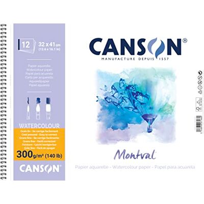 Canson Montval spirálový blok, 32 x 41 cm, 12 listů, 300 g/m² Canson Montval spirálový blok, 32 x 41 cm, 12 listů, 300 g/m²