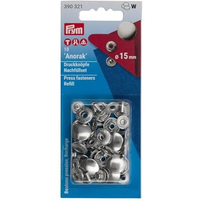 Prym 390321 náhradní díl pro 390301 patentní knoflík Anorak mosaz 15 mm stříbrná, kov, stříbrná barva Prym 390321 náhradní díl pro 390301 patentní knoflík Anorak mosaz 15 mm stříbrná, kov, stříbrná barva