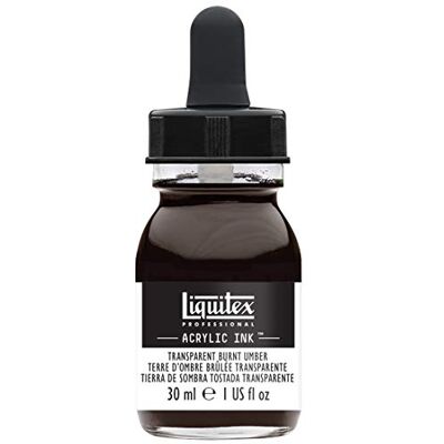 Liquitex 4260130 Ink Professional tekuté akrylové barvy, tuž, 30 ml, vysoce pigmentovaná airbrush barva, umbra vypálená průhledná Liquitex 4260130 Ink Professional tekuté akrylové barvy, tuž, 30 ml, vysoce pigmentovaná airbrush barva, umbra vypálená průhledná