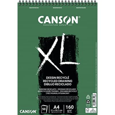 Canson XL® Recyclé kreslicí blok, DIN A4, 50 listů, 160 g/m², 210 x 297 mm Canson XL® Recyclé kreslicí blok, DIN A4, 50 listů, 160 g/m², 210 x 297 mm