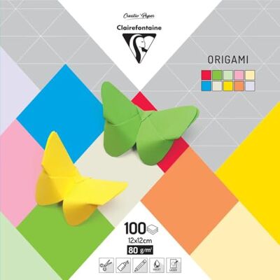 Clairefontaine 95008C balení se 100 archy origami papír jednobarevný (12 x 12 cm, 80 g) 1 balení barevně tříděné Třídění barev 2 Clairefontaine 95008C balení se 100 archy origami papír jednobarevný (12 x 12 cm, 80 g) 1 balení barevně tříděné Třídění barev 2