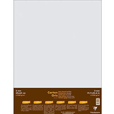 Clairefontaine Balení 93995C (s 5 archy lepenky, 50 x 65 cm, 3 mm, 1950 g, ideální pro stavbu modelů, lehké a hladké, 100% recyklované) balení po 5 kusech šedé Clairefontaine Balení 93995C (s 5 archy lepenky, 50 x 65 cm, 3 mm, 1950 g, ideální pro stavbu modelů, lehké a hladké, 100% recyklované) balení po 5 kusech šedé