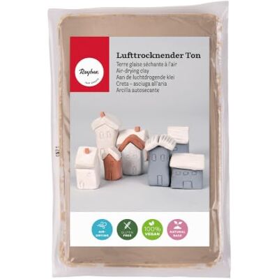 Rayher Na vzduchu schnoucí hlína, bílá, 500 g, modelovací hmota, na vzduchu tvrdnoucí, hebká, bez vypalování, 3449902 Rayher Na vzduchu schnoucí hlína, bílá, 500 g, modelovací hmota, na vzduchu tvrdnoucí, hebká, bez vypalování, 3449902