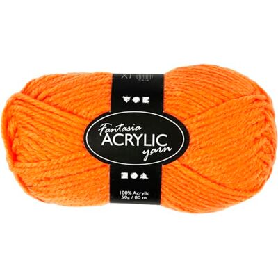 Creativ 421709 Doppelstrickwolle, Acryl, 50 g, 80 m, Neonorange Creativ 421709 Doppelstrickwolle, Acryl, 50 g, 80 m, Neonorange