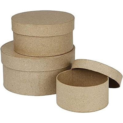 Creativ 263700 papír-maché boxy, kulaté, 10 + 13 + 16 cm, hnědé, 3 kusy Creativ 263700 papír-maché boxy, kulaté, 10 + 13 + 16 cm, hnědé, 3 kusy