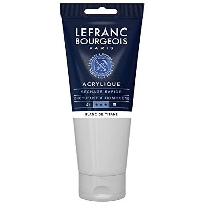 Lefranc Bourgeois Akrylová barva 300452 Fine titanová bílá, tuba 200 ml, krémová akrylová barva na vodní bázi, rychleschnoucí, stálá na světle, voděodolná Lefranc Bourgeois Akrylová barva 300452 Fine titanová bílá, tuba 200 ml, krémová akrylová barva na vodní bázi, rychleschnoucí, stálá na světle, voděodolná