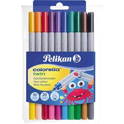 Pelikan Štětec Colorella Twin pouzdro, 1 sada, 10 barev, 10 kusů, PK-949511 Pelikan Štětec Colorella Twin pouzdro, 1 sada, 10 barev, 10 kusů, PK-949511