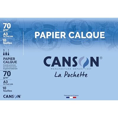 Canson 200017151 Transparentpapier, satiniert, DIN A3, 70/75 g/qm Canson 200017151 Transparentpapier, satiniert, DIN A3, 70/75 g/qm